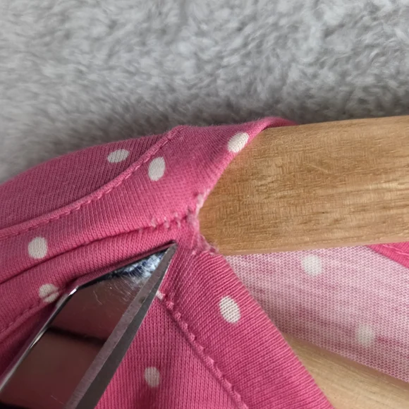 Talbots Pink and White Blouse with Short Sleeves - Picture 7 of 8